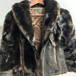 Tissavel of France Luxurious Faux Fur Capelet Rich Brown union made stunning